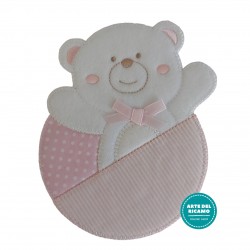 Iron-on Patch - Pink Teddy Bear Happy